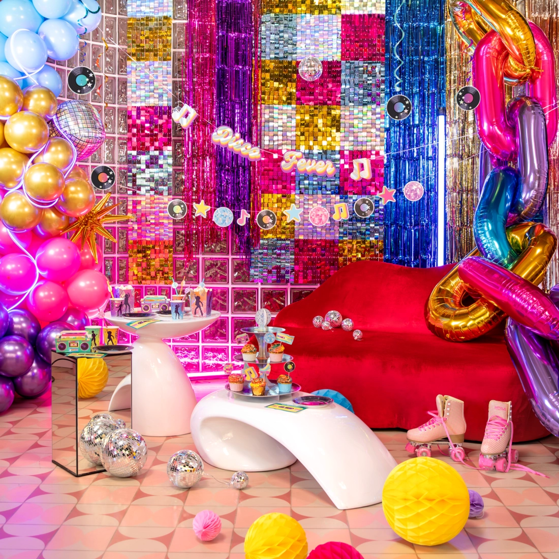 Retro Disco Banner 100×17 cm