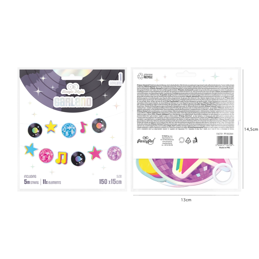 Retro diszkó girland 150 cm