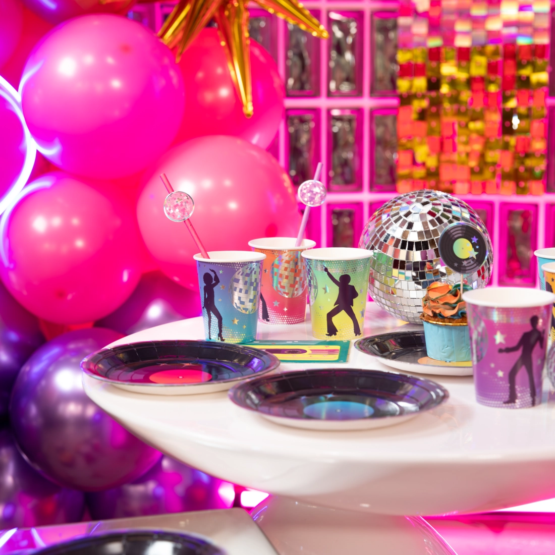 Retro diszkós poharak 220 ml, 6 darabos készlet