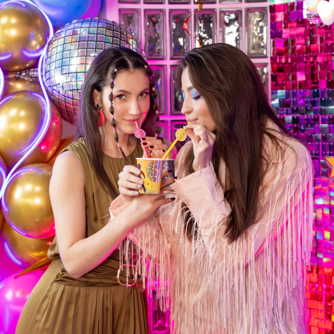 Retro diszkós poharak 220 ml, 6 darabos készlet