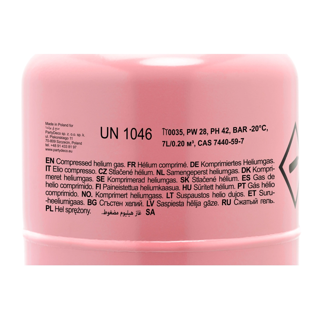 Butelie roz cu heliu pentru 30 de baloane, 0,20 m³ – pachet pentru petrecere