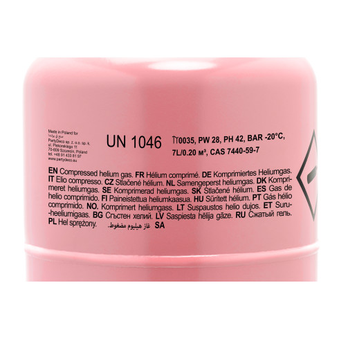 Roza jeklenka s helijem za 30 balonov, 0,20 m³ – zabavno pakiranje