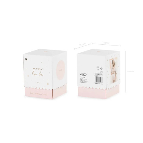 Rožnato papirnato trakovo znamenje Mom to Be z zlatim napisom, 75 cm