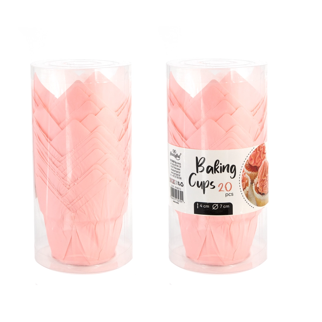 Cupe roz pentru brioșe, 20 buc.