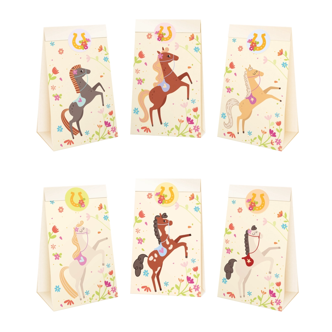 Lovas mintájú édességzsákok – 6 darabos csomag