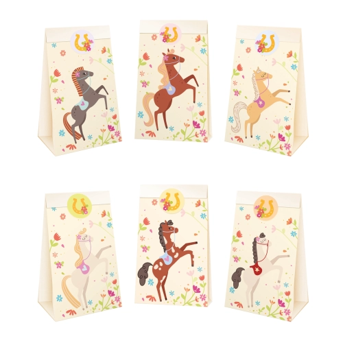 Lovas mintájú édességzsákok – 6 darabos csomag