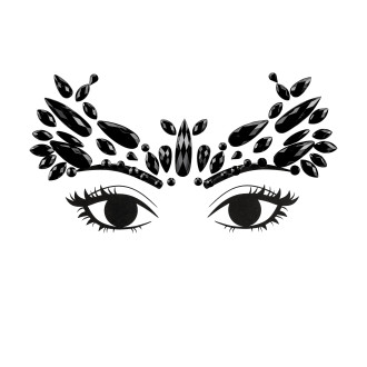 Samolepilni črni kamenčki za obraz, 14,5 × 5,5 cm – festivalska dekoracija