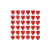 Decorațiuni autoadezive cu inimi rubinii, 36 buc.