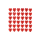 Samolepiace dekorácie rubínové srdcia 36 ks