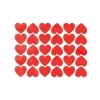 Inimioare autoadezive roșii, decorațiune, 30 buc.