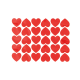 Samolepiace srdiečka červené dekorácia 30 ks