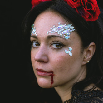 Samolepilni obrazni kamni, ki svetijo v temi, 14 × 8,5 cm, za festivale