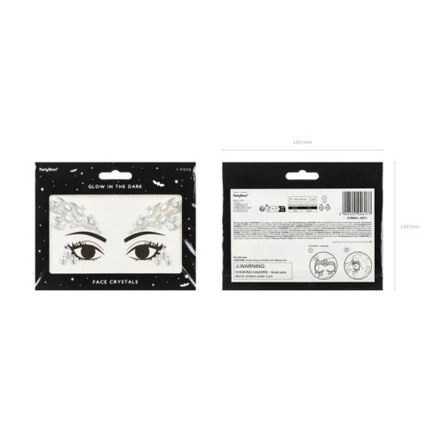 Samolepilni obrazni kamni, ki svetijo v temi, 14 × 8,5 cm, za festivale