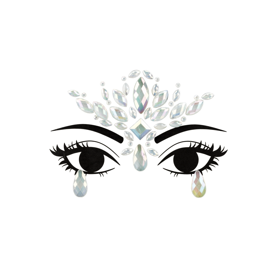 Pietre autocolante pentru față, fosforescente, 9,5x8,5 cm – set pentru festivaluri