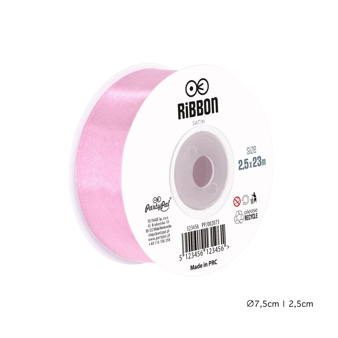 Saténová dekoračná stuha jasnofialová 2,5x2300 cm