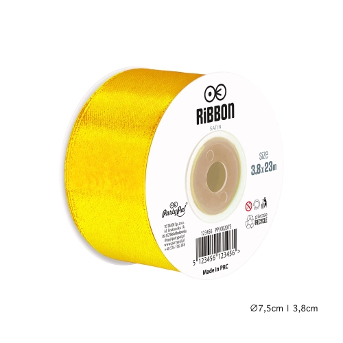 Panglică decorativă din satin culoare miere 3,8 cm pentru decor 23 m