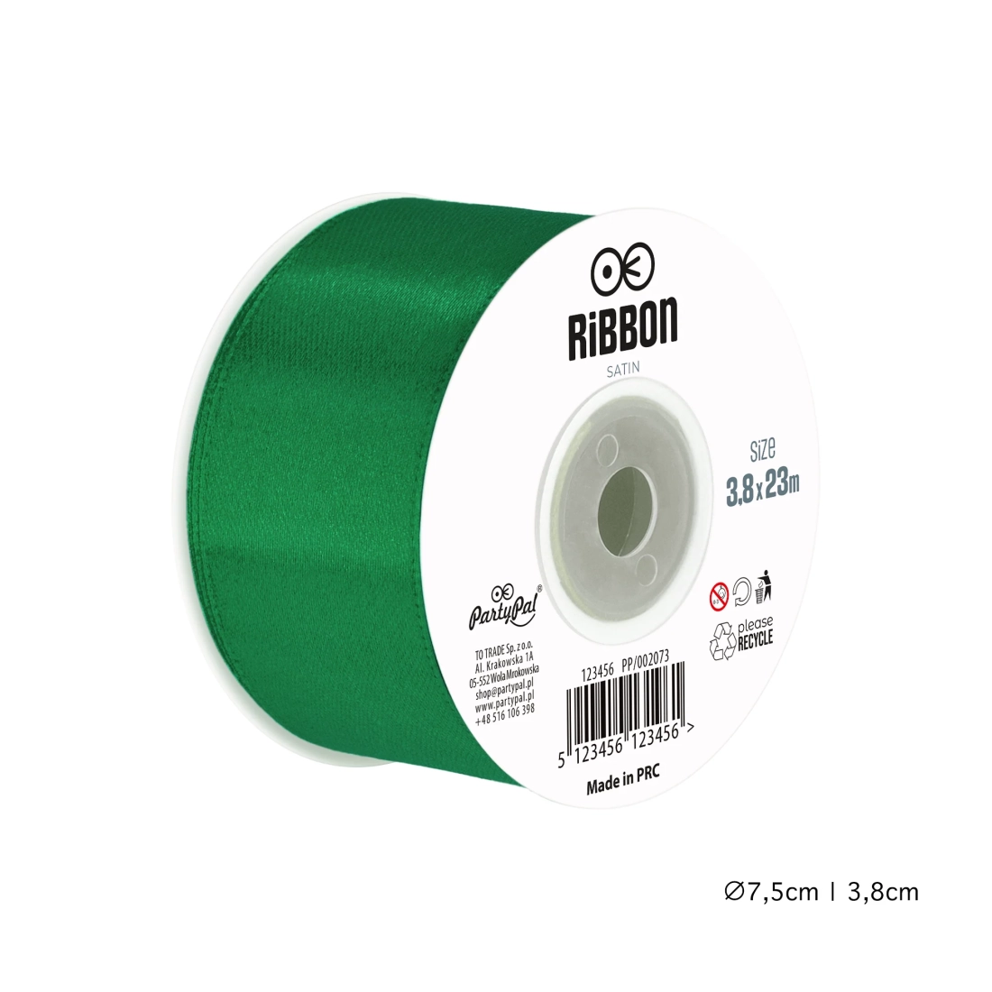 Saténová dekoratívna stuha tmavozelená 3,8x2300 cm