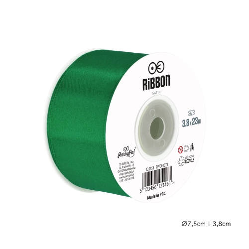 Panglică decorativă satinată verde închis 3,8x2300 cm