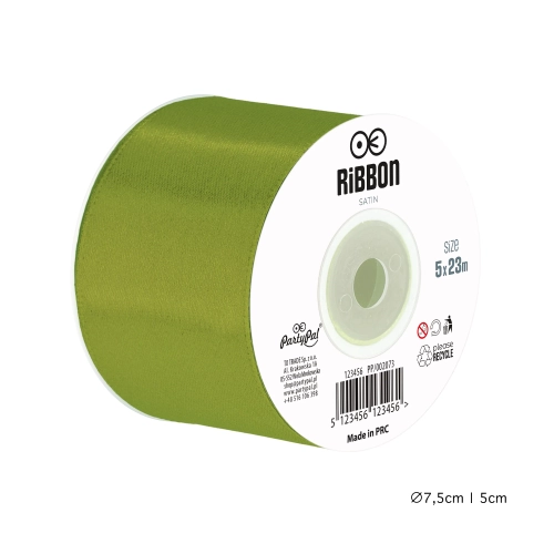 Panglică decorativă din satin verde 5 x 2300 cm
