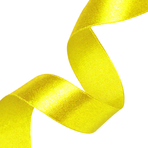 Saténová dekoratívna stuha žltá 5 cm na party výzdobu