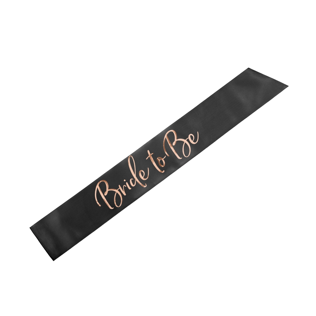 Satenast trak Bride to Be črne barve z napisom v rose gold barvi