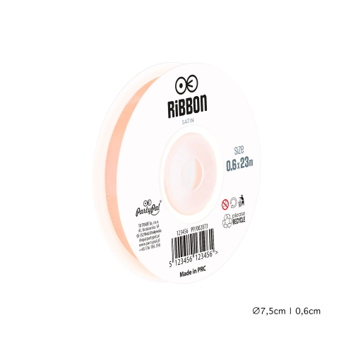Saténová stuha lososová na party dekorácie 0,6x2300 cm