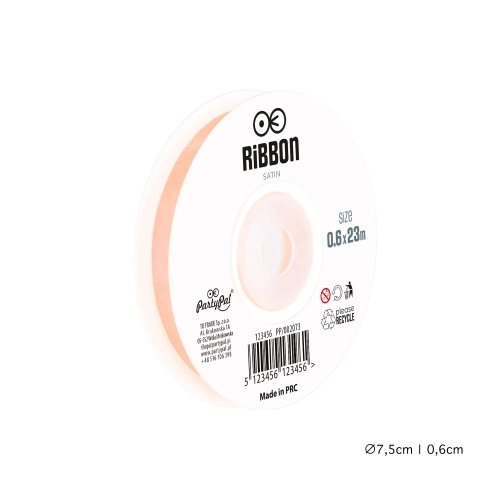 Saténová lososová stuha na party dekorace 0,6×2300 cm