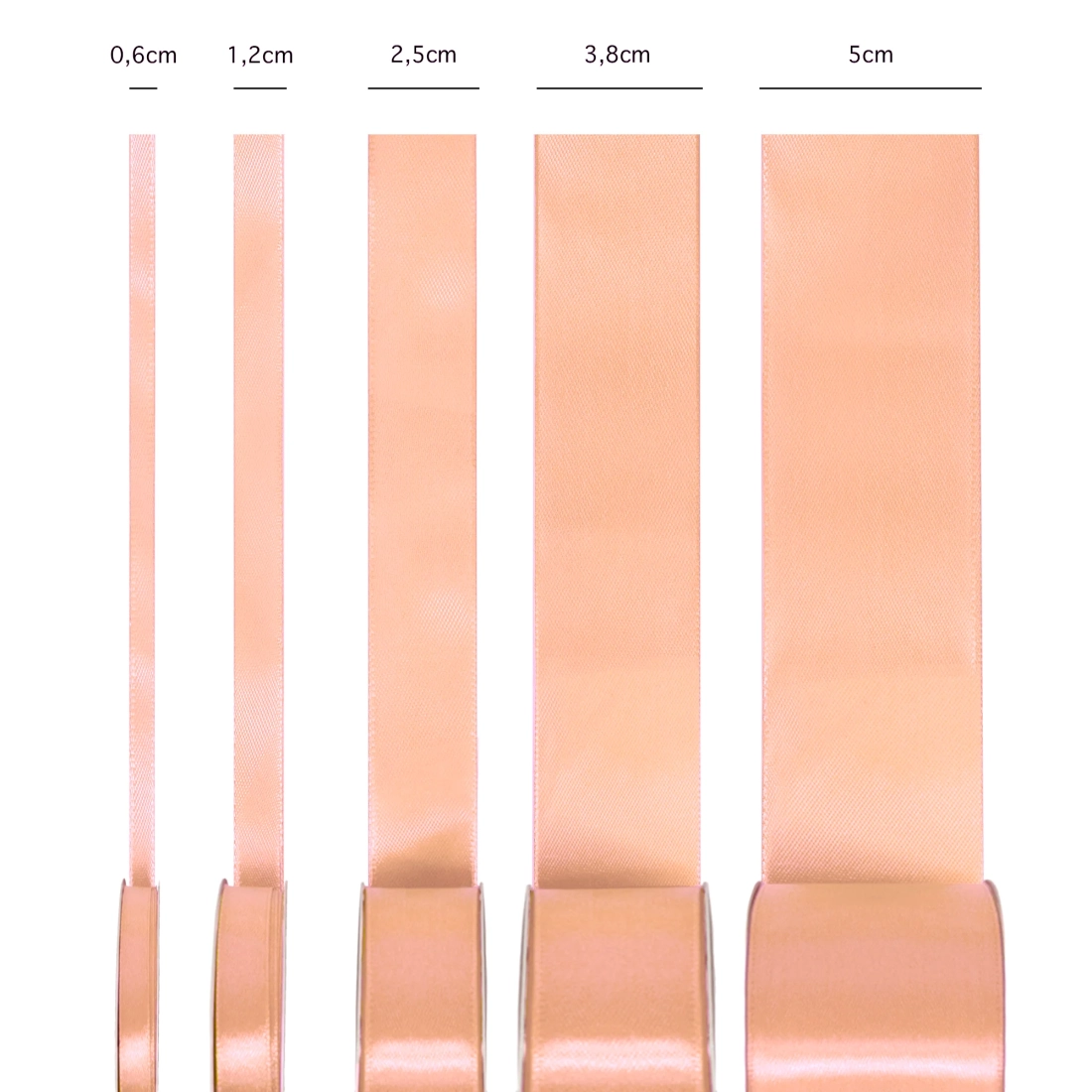 Saten vrpca boje lososa za party dekoracije 0,6 x 2300 cm