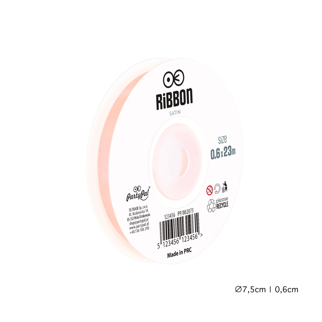 Satenast trak za balone in dekoracije puder rožnat 23 m