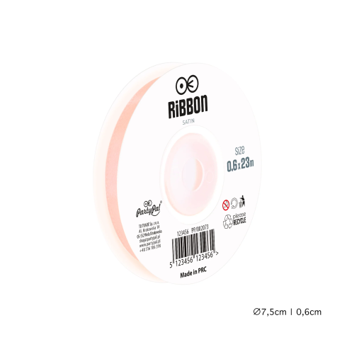 Saténová stuha na balóny a dekorácie pudrovo ružová 23 m