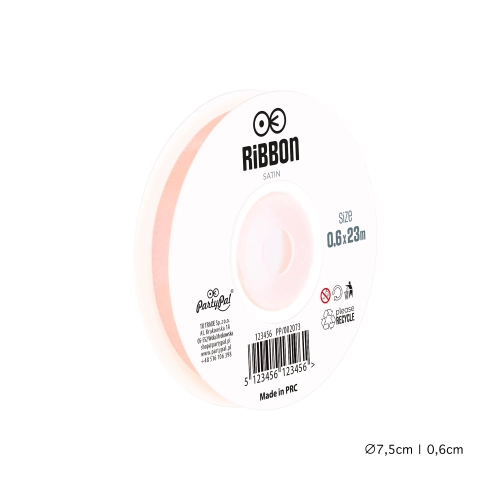 Púderrózsaszín szatén szalag lufikhoz és dekorációkhoz 23 m