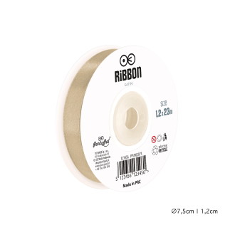 Szatén szalag dekorációhoz 1,2 cm világosbarna