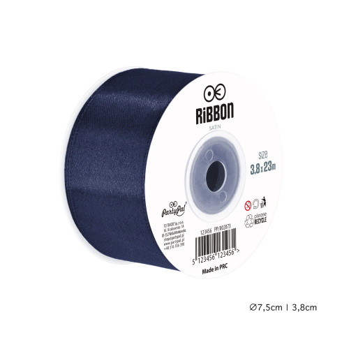 Saténová stuha na dekorácie 3,8x2300 cm tmavomodrá