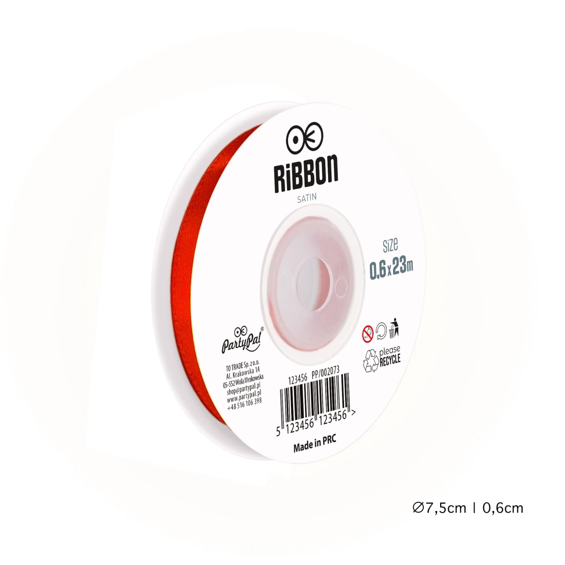 Saténová dekorační stuha červená 0,6 cm