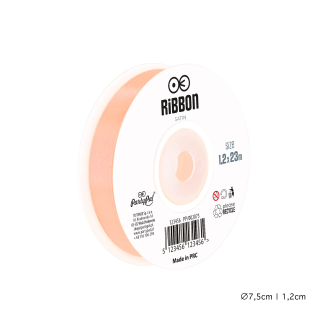 Saténová stuha na dekorácie lososová 1,2 cm