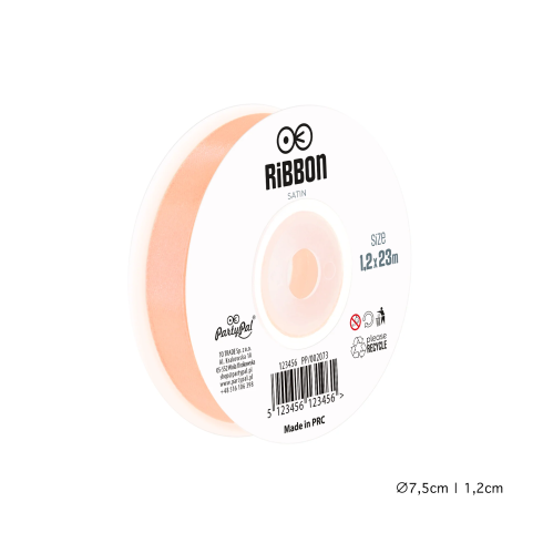 Saténová stuha na dekorácie lososová 1,2 cm