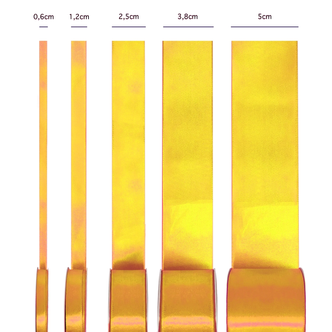 Satenast trak za dekoracijo medene barve 2,5 cm
