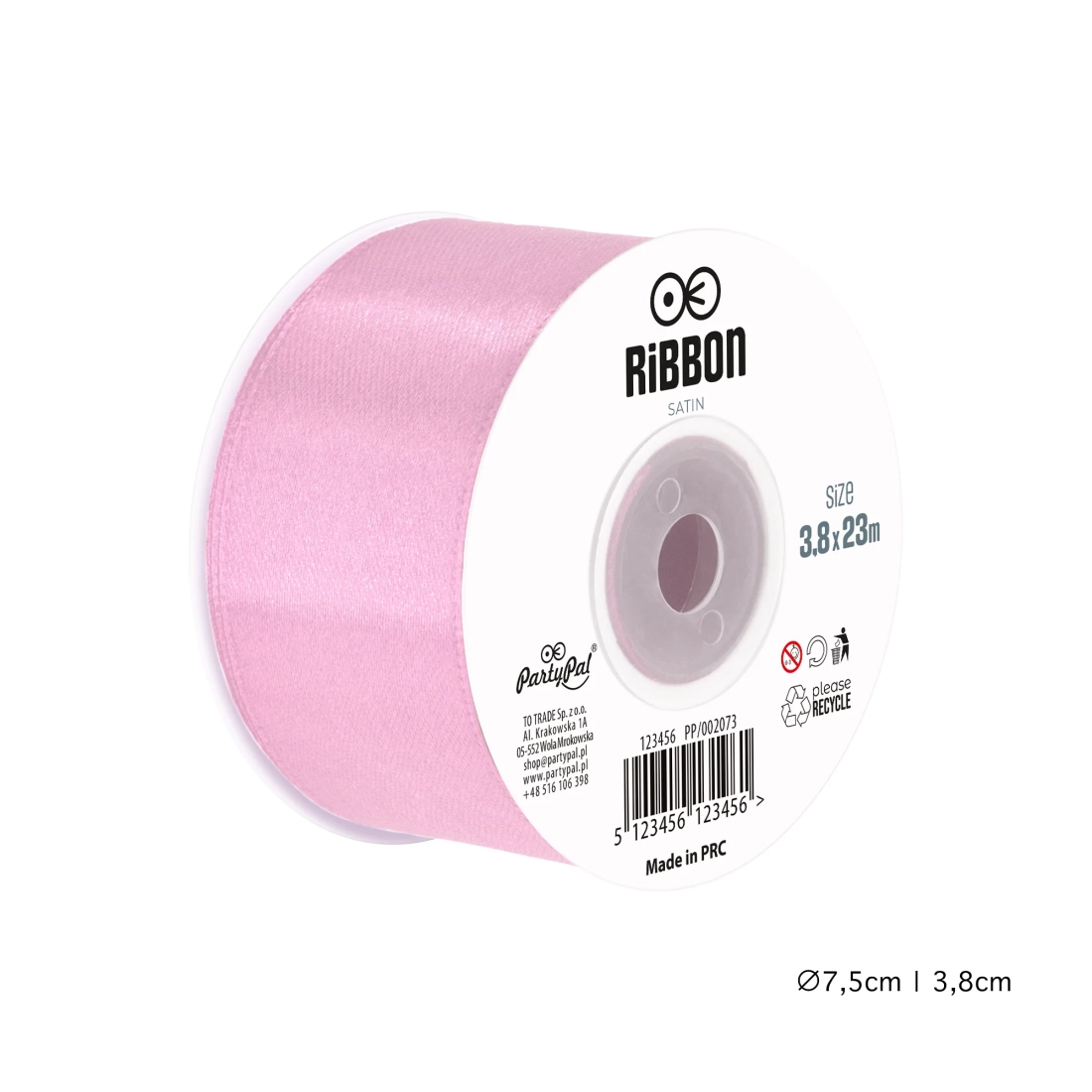 Saténová stuha na dekorácie svetlofialová 3,8 cm x 23 m