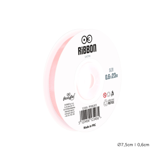 Saténová stuha na dekorácie svetloružová 0,6 cm 23 m