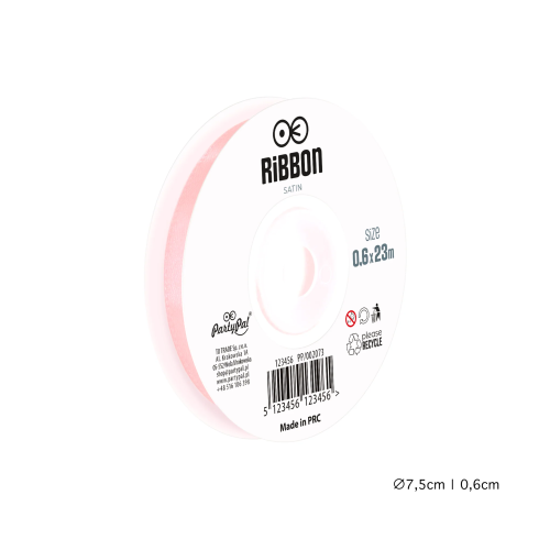 Saténová stuha na dekorácie svetloružová 0,6 cm 23 m