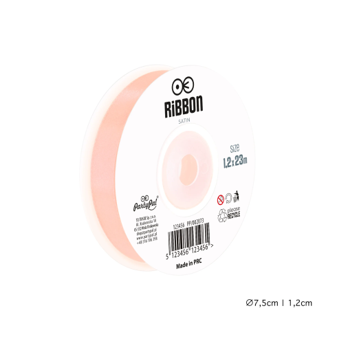 Saténová stuha na dekorácie svetloružová 1,2 cm x 23 m