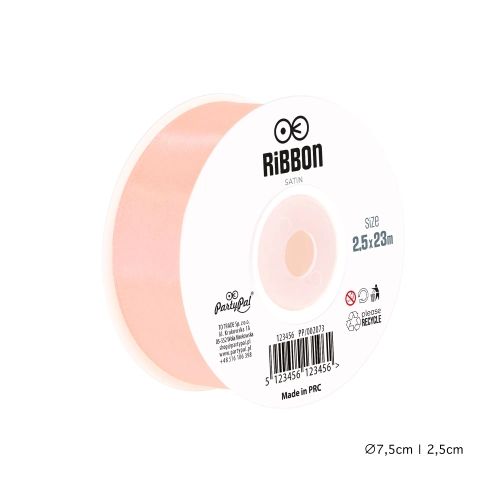 Panglică satinată pentru decorațiuni de petrecere roz pudrat 2,5 cm x 23 m