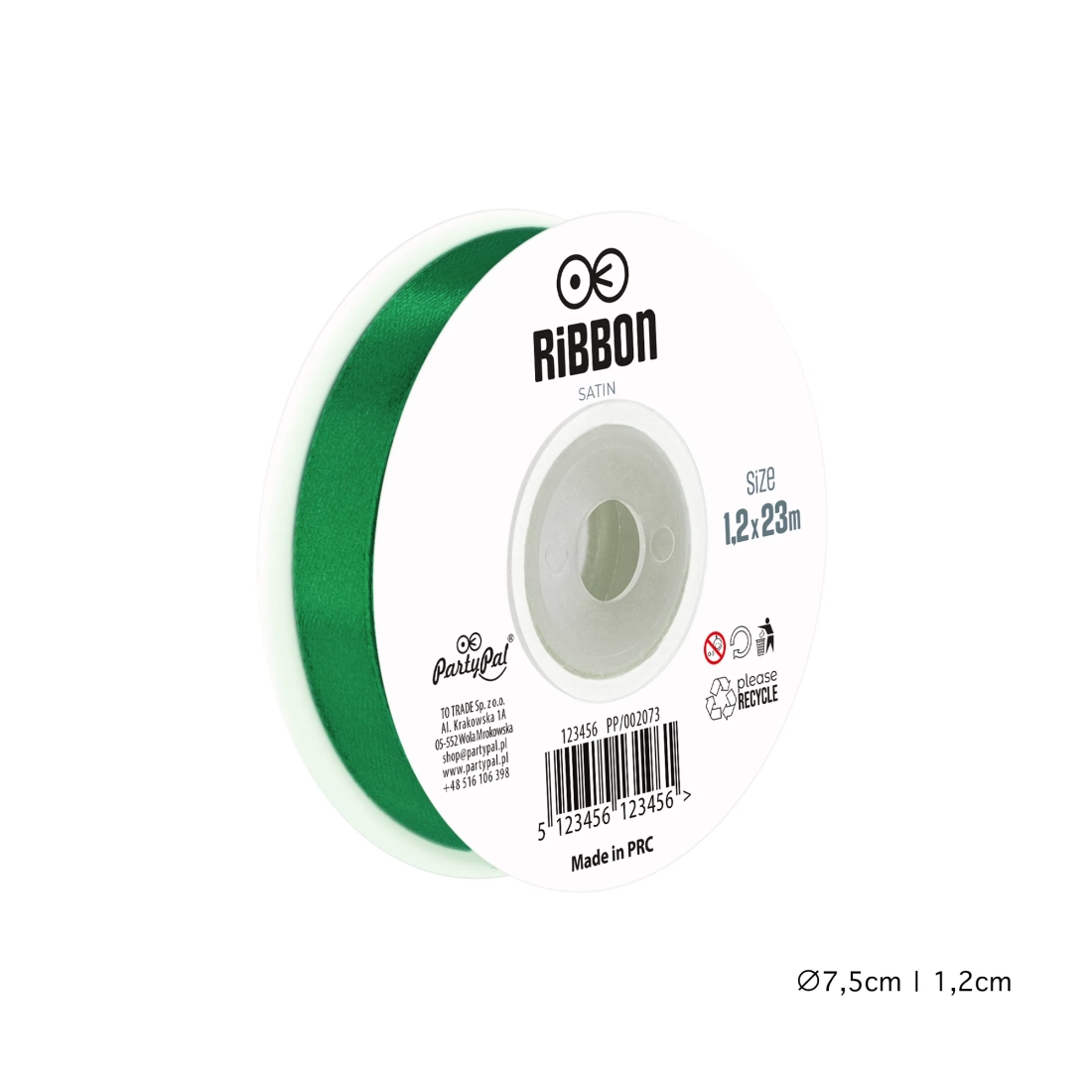 Saténová stuha na party dekorácie tmavozelená 1,2 cm