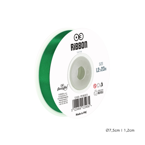 Saténová stuha na party dekorácie tmavozelená 1,2 cm