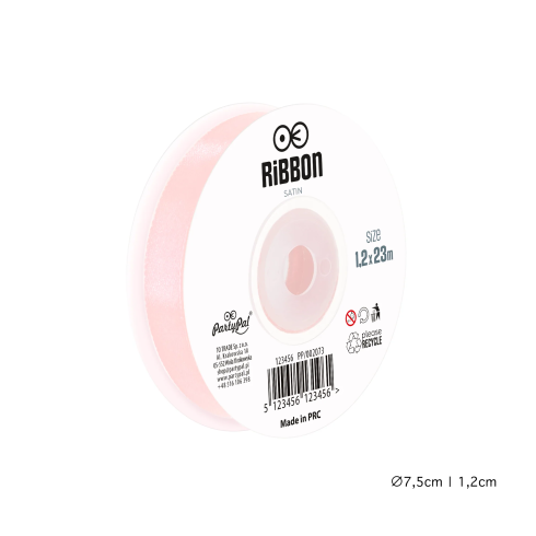 Saténová stuha pudrovo ružová 1,2 cm na dekorácie