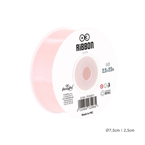 Saténová stuha pudrovo ružová na party dekorácie 2,5 cm