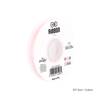 Saténová stuha pudrovo ružová na party dekorácie 23 m