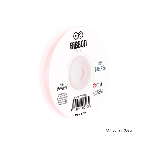 Saténová stuha pudrovo ružová na party dekorácie 23 m