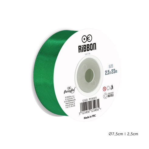 Saténová stuha tmavozelená 2,5 cm na dekorácie