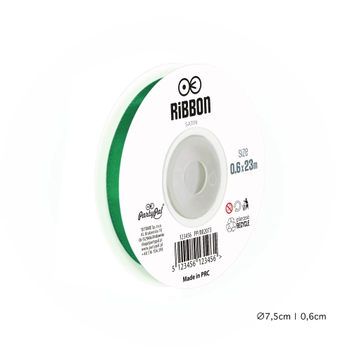 Satenast trak temno zelen za dekoracijo 0,6 x 2300 cm